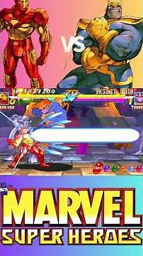 Marvel Super Heroes | Arcade | Iron Man vs Thanos | Final Boss | 4K | No commentary