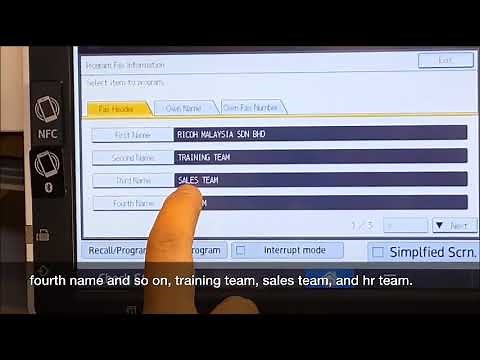 Fax Setting up Fax Header