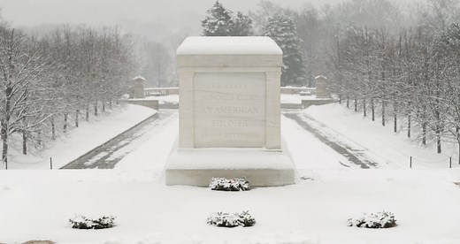 Snow-Covered Serenity: Arlington National Cemetery After Snowfall