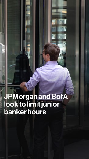 18K views · 46 reactions | #JPMorgan Chase and Bank of #America are taking steps to ease the workload for junior #bankers. JPMorgan will limit junior banker hours to 80 per week in most cases. Bank of America will change how it monitors hours worked. | Bloomberg Television | Facebook