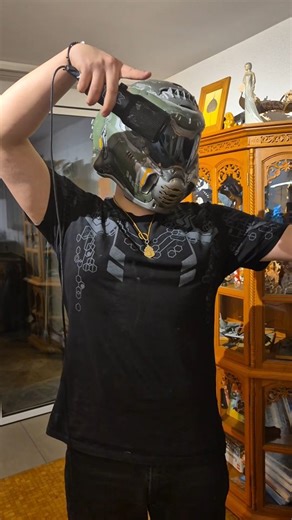 N3O Starblazer on Instagram: "It's really hard to speak with this accent! #furry #protogen #fursuit #techwear #doom #doomguy #language"