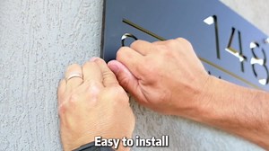 Acrylic Custom Modern House Numbers Sign Matte Black, Floating Acrylic Address Plaque