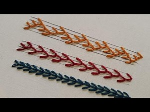 Most popular basic feather Stitches | 3 Different feather Stitches |double triple feather Stitch