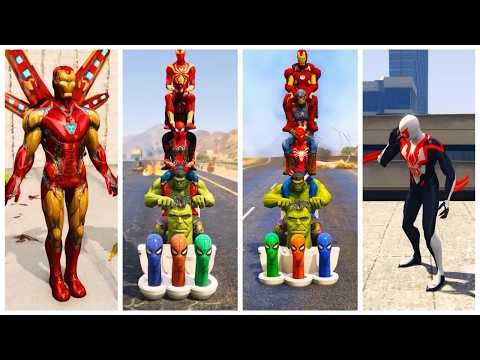 SUPERHERO MEGA BATLLE MARVEL AND DC SUPERHERO BATTLE SPIDERMAN VS IRONMAN VS FLASH VS SUPERMAN