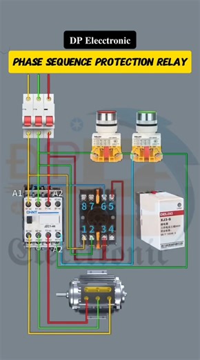 Phase sequence protection relay #dpelecctronic002 #youtube #vairal #industrial #engineering #relay