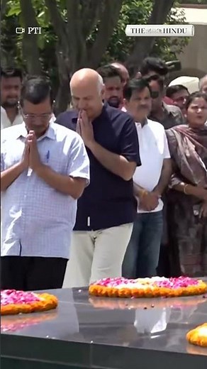 AAP chief Kejriwal, with leaders Manish Sisodia and Atishi pay tributes at Rajghat