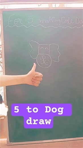 Learn to draw a beautiful dog using the number 5 simple way! 🐶 #DogDrawing #DrawingForKids