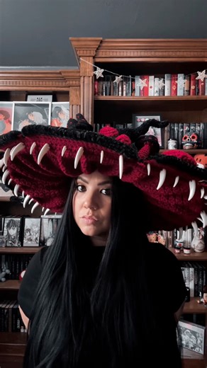 457K views · 32K reactions | I had the opportunity to make this beauty again so why not recreate an old favorite? Double patterns combined from Twisted Hatter teeth addition not in the pattern #crochet #crocheting #halloween2025 #mushroomhat | Hooks & Twists | Facebook