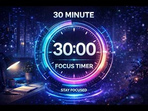 30 Minute Countdown Timer with | Digital Clock Fullscreen