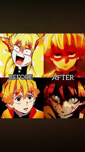 demon slayer character's before and after