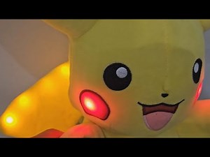 Pokemon Power Action Pikachu Plush Toy Makes Sounds Light up tail and cheeks