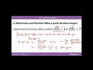 Fonctions affines Déterminer une fonction affine