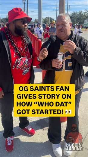 Guru | Bucs Fan 🏴‍☠️ | NFL & CFB Content Creator on Instagram: "OG Saints fan gives history lesson on how WHO DAT was formed and where it originated from! . . . . . #buccinaroundpodcast #podcast #nfl #TBvsNO #saints #whodat #whodatnation #neworleans #louisiana #nfcsouth #shortstory #historylesson #neworleanssaints #drewbrees #tombenson #superdome #9thward #nola"