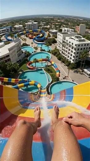 POV: Twisting From the Sky on a Giant Water Slide | Pure Adrenaline & Fun