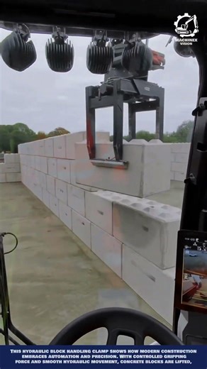 Excavator Attachment Concrete Block Stacking Machine Innovation for Organized Wall Construction