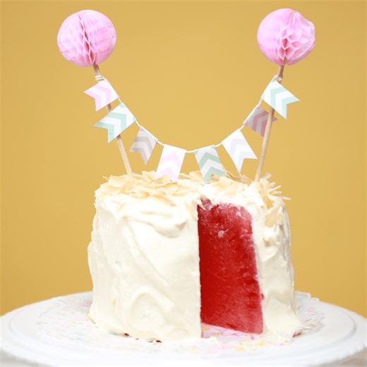 Watermelon Cake With Coconut Frosting