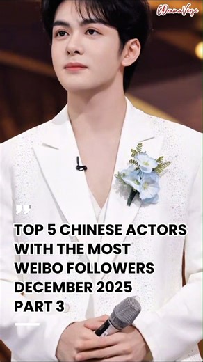 Top 5 Chinese Actors the Most WeiboFollowers Part3#JosephZeng#GongJun#LiXian#XiongZiqi#jingboran#Fyp