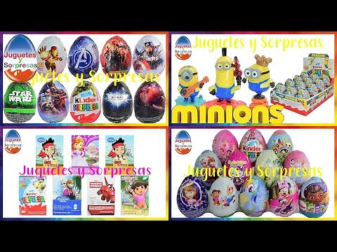 Huevos kinder de minions, barbie, transformers, avengers, winx, frozen, my little pony, star wars