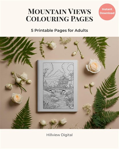 Waterfall Scenic Views Mini Coloring Pack – 5 Pages - Etsy