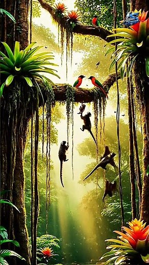 Deep within the lush tropical rainforest, life flows in perfect harmony.#wildlife