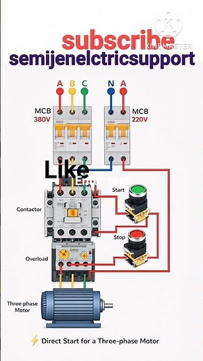 ⚡ Three Phase Motor Connection | 3 Phase Motor Wiring Diagram | Electrical Tips for Electrician 🔥