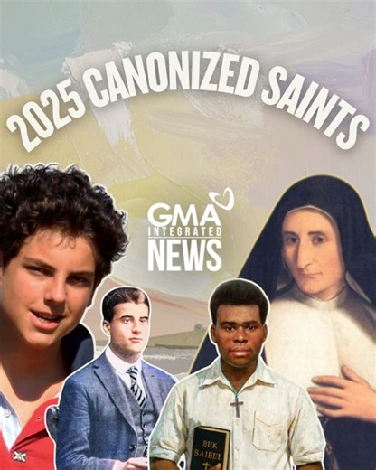 This 2025, the Catholic Church welcomed new saints whose lives continue to inspire faith, courage, and service. From young lay faithful and missionaries to martyrs and founders, their stories reflect different paths to holiness rooted in love of God and neighbor. Watch the video to look back at the men and women canonized in 2025 and the legacies they left behind. Their witness reminds us that holiness can be lived in every time and place. | GMA News
