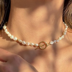 Colier din argint Golden Grace - Perle Naturale