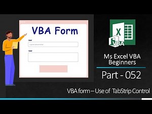 MsExcel VBA Beginners Part 052 VBA form - Use of TabStrip Control