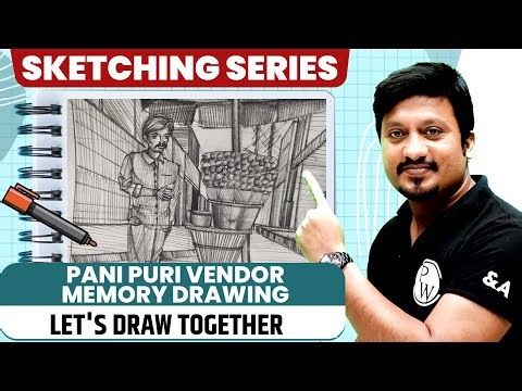 Pani Puri Vendor Memory Drawing | NIFT,NID,UCEED,NATA,JEE Mains Paper 2