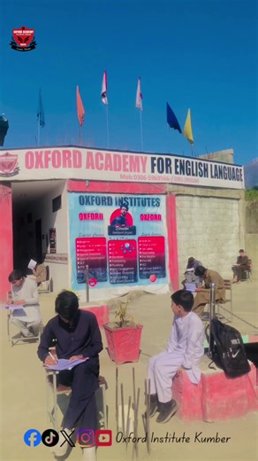 Oxford Academy for English Language & Oxford Institute of Technology ✨ 📍 Near NADRA Office, Degree College Road, Kumber Maidan ہمیں فخر ہے کہ Oxford میں آپ کو ایک ہی جگہ پر English Language، Technical Skills اور Safety Courses سیکھنے کا بہترین موقع دیا جا رہا ہے۔ 📘 English Language Courses Beginner، Level 1 to 4 (Intercom)، Perspectives 1 to 3، Special Grammar، Special Conversation، SLT، PTE، IELTS 🛠️ Technical & IT Courses DIT، CIT، CCTV Installation، Electrician، Plumbing، Freelancing، Web 