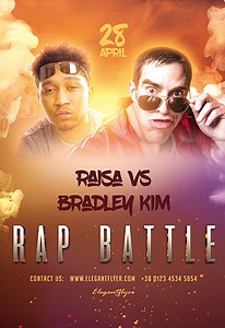 Yellow Glow Rap Battle Free Flyer Template PSD | by Elegantflyer