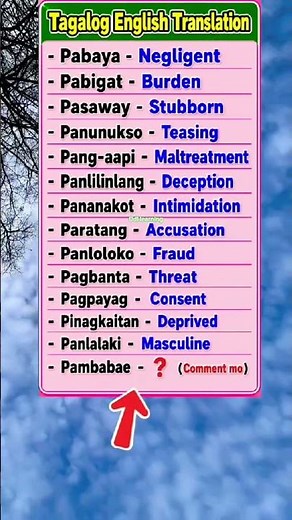 learn Tagalog English Translation #educationalvideo
