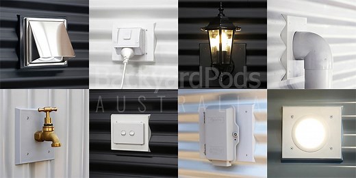 Buy exterior wall mounting plates for Colorbond® cladding and water tanks from Backyard Pods