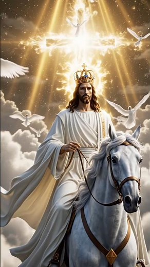 Jesus Christ Coming in the Clouds ✝️ | Heavenly Scene | Second Coming #shorts