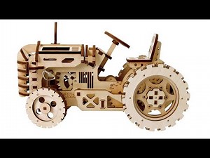 Robotime ROKR DIY Mechanical Gear Drive Tractor Model Building Kit 3D Wooden Puzzle Assembly Toys fo