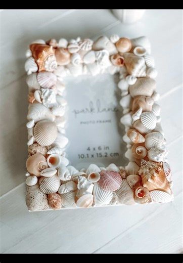 Custom shell frames, perfect for the beach lover in your life. Dm me or email to talk about custom design. #shellframe #seashells #coastalgranddaughter #coastalaesthetic #giftforher