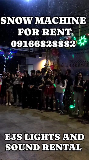 SNOW MACHINE FOR RENT #snow #snowmachine #snowmachineforrent 🙋‍♂️💡🔊 EJS LIGHTS AND SOUND RENTAL 🏪 PASIG CITY 📲🤳 09166828882 🟫 WOODEN DANCE FLOOR 🌋 COLD SPARKULAR 🌫️ LOW LYING FOG 🎉 CONFETTI MACHINE 🔳 PODIUM 🎧 SILENT DISCO SYSTEM 🎧 IEM IN EAR MONITOR 🎧 WIRELESS COMSET 🎙️LAPEL / HEADWORN 🌆 LED WALL 🎥 LIVE FEED 💻 LIVE STREAMING 🎆 LED DANCE FLOOR 🎇 LED CURTAIN LIGHTS 🌌 LCD PROJECTOR 🖥️ LED SMART DIGITAL ANDROID TV 55'65'75'85'100' 🖥️ TELEPROMPTER 🔦 LASER LIGHTS 🔦 FOLLOW SPOT