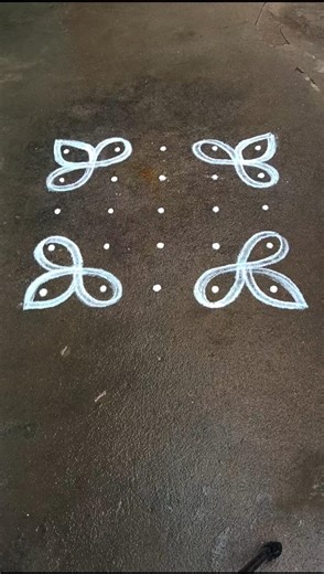 Easy kolam 🪷 beginners kolam 🏵️ simple kolam 🌹 small kolam 🌺 #trending #rangoli #muggulu #kolam