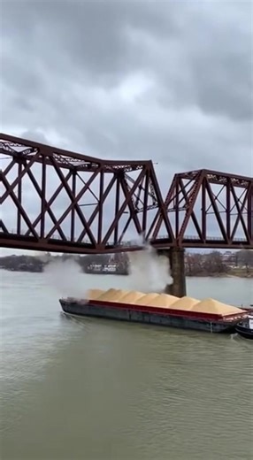 Controlled Bridge Demolition Falls Wrong Way onto Passing Barge #demolitionfail #bridge #explosion #barge #crash #river #industrialaccident #scary | America Restored