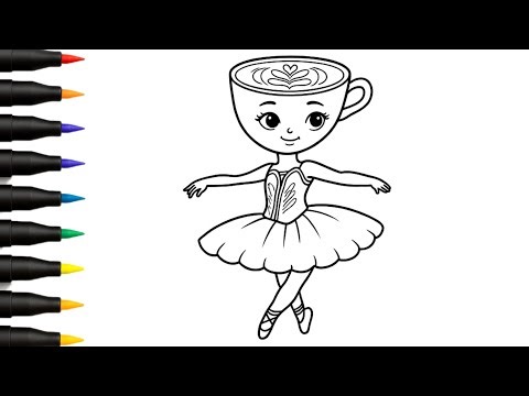 How to Draw Ballerina Cappuccina Step by Step | Cute Ballerina Cappuccina Drawing Tutorial for Kids
