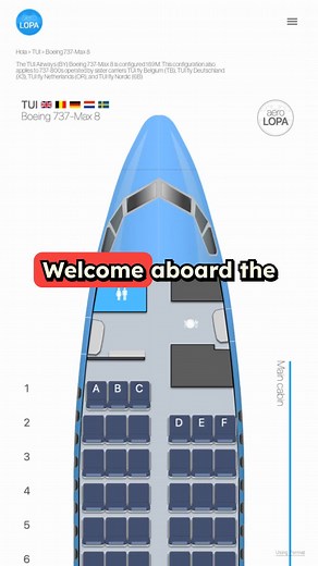 TUI Airways Boeing 737-Max 8 Flight Seat Map. Comment below which one you'd like to see next! #flight #seatmap #TUI Airways