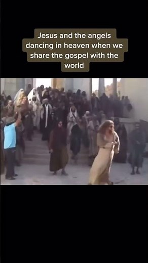 Jesus and angles dancing in heaven