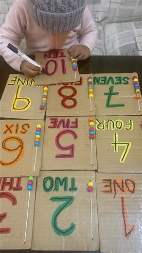 Reusable Number Writing DIY Board for Kids | Easy Montessori Activity at Home #shorts #ytshorts