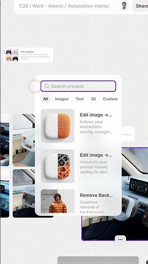 Speed up automotive interior ideation with AI in Vectary Canvas