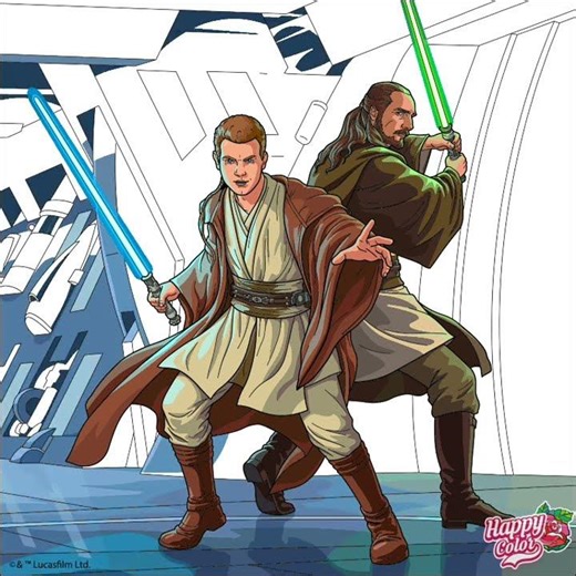 Happy Color - Lucasfilm Star Wars: Obi-Wan Kenobi And Qui-Gon (Star Wars Characters Pics)