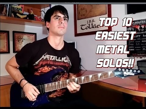 Top 10 EASIEST Guitar Solos (Metal)