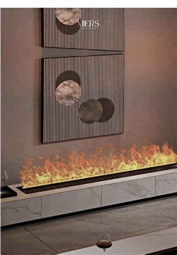 The Fireplace Illusion Humidifier by Miers brings warmth without heat, elegance without risk. 💌 Private Consultation by WhatsApp 0812 5838 6555 (WA) #miersdesigns #everydayluxury #functionaldesign #fireplaceillusion #humidifiergoals