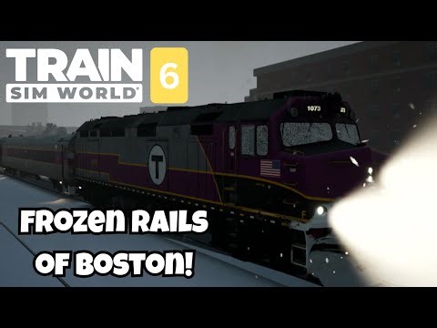 Snowstorm on the MBTA! Train Sim World 6 Realistic Winter Gameplay (4K)