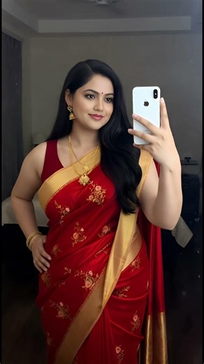 Classic Red Saree Look ❤️ | Festive Indian Style #saree #indianfashion #redsaree #desi #wedding