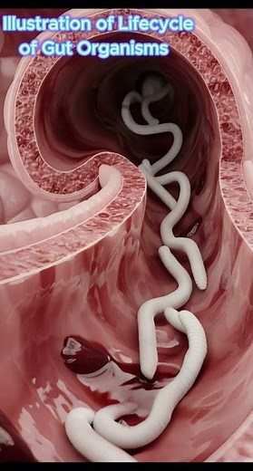Human Gut Helminths Medical Visualization
